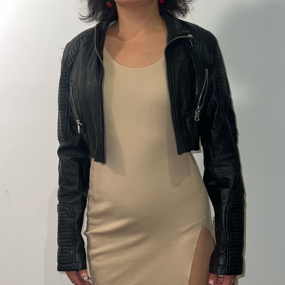 Rue21 Black Cropped Leather Jacket